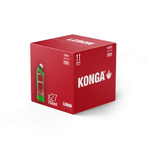 Set Detergent Konga, Dezinfectant profesional, Pentru spatii sanitare, Cu aviz sanitar, 27 x 750ml