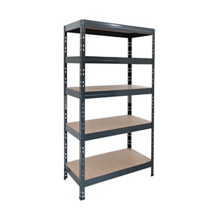 Raft metalic depozitare Handlekraft, 180 x 90x 45 cm, 5 polite, material cadru otel, Negru