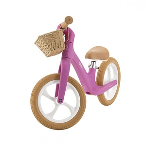 Bicicleta de echilibru fara pedale Adamex Pixie, cu cosulet, design retro, scaun reglabil, pana la 50 kg, 2-6 ani, omologata EN71, roti 12 inch, Pretty Pink