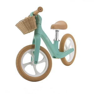 Bicicleta de echilibru fara pedale Adamex Pixie, cu cosulet, design retro, scaun reglabil, pana la 50 kg, 2-6 ani, omologata EN71, roti 12 inch, Prestige Mint