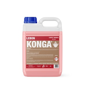 Sampon concentrat Konga, Cu spumare marita, Pentru covoare, mochete si tapiterii, 5000 ml, Parfum Flori de Munte, Curata in profunzime si improspateaza culorile