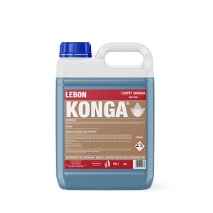 Sampon concentrat Konga, Cu spumare marita, Pentru covoare, mochete si tapiterii, 5000 ml, Parfum Floral, Curata in profunzime si improspateaza culorile