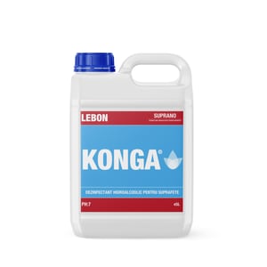 Dezinfectant Konga, Cu Clorhexidina, De nivel inalt, Suprano, Pentru suprafete si instrumentar, 5L