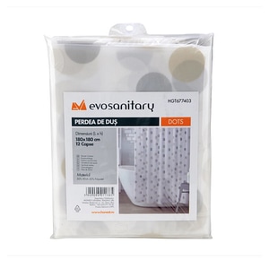 Perdea de dus Evotools, model Cercuri, 1.8x1.8m