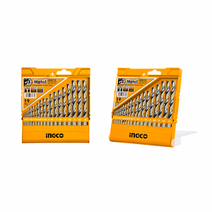 Set de burghie INGCO, HSS, pentru metal, 19 piese