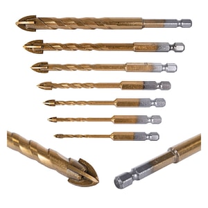 Set burghie pentru sticla si ceramica Geko, 3-12 mm, 7 piese