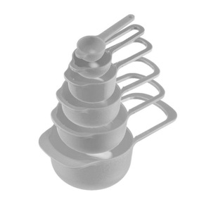 Set 6 ustensile masurare din plastic Quttin, dimensiuni diferite, gri