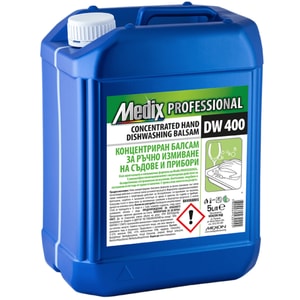 Detergent de vase premium concentrat Medix Professional, cu balsam pentru spalatul manual al veselei si parfum delicat de lacramioare, 5 L