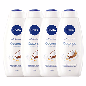Gel de dus hidratant Nivea Cocos & Ulei de Jojoba, 4 x 750 ml