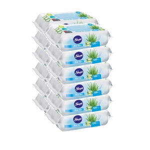 Servetele umede Sleepy cu extract de Aloe Vera, 12 pachete x 120, 1440 buc