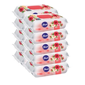Servetele umede Sleepy cu ulei de trandafiri, 10 pachete x 120, 1200 buc