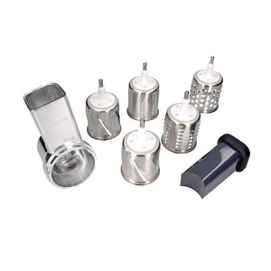 Set accesorii pentru taiere si razuire, 5 conuri, robot de bucatarie KENWOOD KMIX, Chef, Chef XL, inox, argintiu, AW20011008