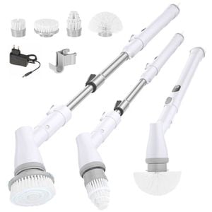 Perie electrica rotativa pentru curatare Regal Bliss, maner extensibil, baterie reincarcabila si functionalitate fara fir pana la 2h, cu 4 capete detasabile, 380 Rotatii pe Minut
