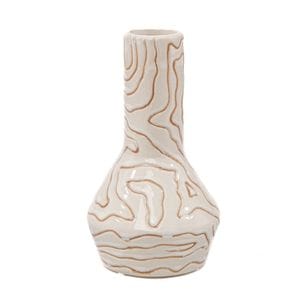Vaza Dial, ceramica, alb, 21 cm