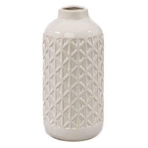 Vaza Bloom, ceramica, alb, 23 cm