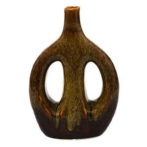 Vaza Abstract, ceramica, maro, 25 cm