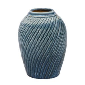 Vaza Shell, ceramica, albastru, 18 cm