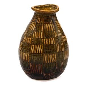 Vaza Sty, ceramica, maro, 19 cm