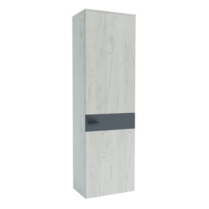 Dulap Sani Urban, Stejar kraft alb/Antracit, 60 x 38 x 196 cm