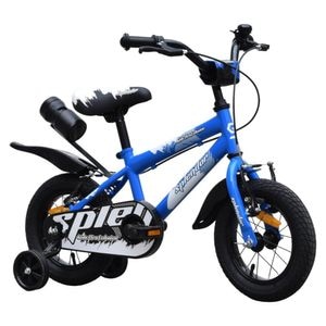 Bicicleta pentru copii NOVOKIDS Splend'Or Boom PRO Edition, Cu bidon pentru apa, Roti 12" inch, Cadru din otel, Roti ajutatoare detasabile, Ghidon reglabil pe inaltime, Albastru