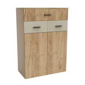 Comoda Sani Urban, Stejar kraft auriu/Satin, 75 x 38 x 108 cm