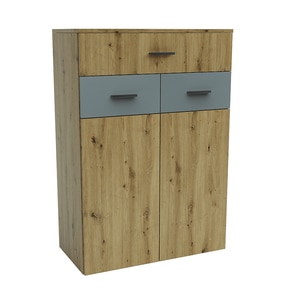 Comoda Sani Urban, Stejar artizan/Chinchila gri, 75 x 38 x 108 cm