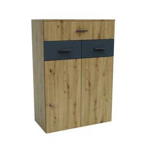 Comoda Sani Urban, Stejar artizan/Antracit, 75 x 38 x 108 cm