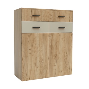 Comoda Sani Urban, Stejar kraft auriu/Satin, 90 x 38 x 108 cm