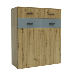 Comoda Sani Urban, Stejar artizan/Chinchila gri, 90 x 38 x 108 cm