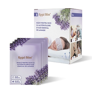 Masti pentru ochi Regal Bliss, cu autoincalzire si ulei esential de Lavanda, remediu natural pentru indepartarea cearcanelor, ingrijire si tratament, set de 16buc
