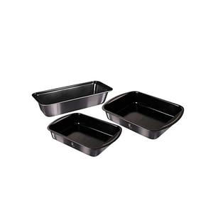 Set de forme de copt Perfect Home, otel carbonat, 26 cm, negru