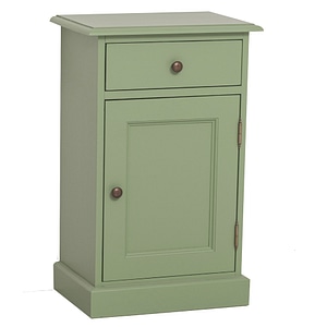 Noptiera cu 1 usa si 1 sertar, culoare verde deschis P054, vopsit, 100% lemn masiv, 74x47x32 cm