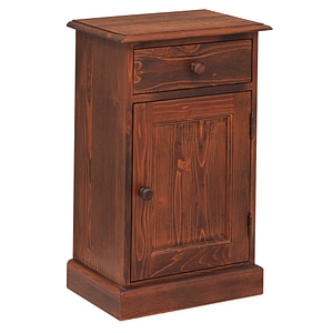 Noptiera cu 1 usa si 1 sertar, culoare cires P083, periat adanc, 100% lemn masiv, 74x47x32 cm