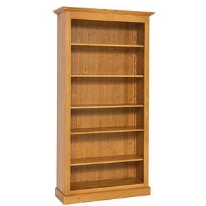 Biblioteca 5 etajere, culoare maro deschis P082, lacuit si vopsit, 100% lemn masiv, 210x110x39 cm
