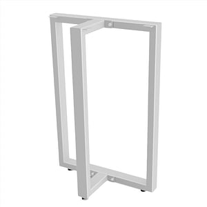 Picioare metalice masa, set metal, 2 bucati, mobilier dining, 48x5x73 cm, alb