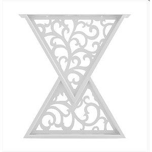 Picioare metalice masa, set metal, 2 bucati, mobilier dining, 65x72x8 cm, alb
