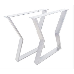 Picioare metalice masa, set metal, 2 bucati, mobilier dining, 65x73x8 cm, alb