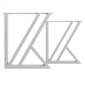 Picioare metalice masa, set metal, 2 bucati, mobilier dining, 65x8x72 cm, alb