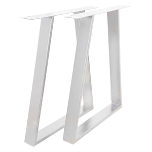 Picioare metalice masa, set metal, 2 bucati, mobilier dining, 60x8x73 cm, alb