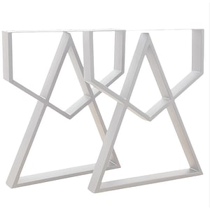 Picioare metalice masa, set metal, 2 bucati, mobilier dining, 60x8x72 cm, alb