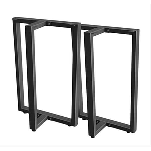 Picioare metalice masa, set metal, 2 bucati, mobilier dining, 48x5x73 cm, negru