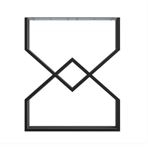 Picioare metalice masa, set metal, 2 bucati, mobilier dining, 65x8x72 cm, negru
