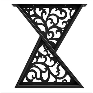 Picioare metalice masa, set metal, 2 bucati, mobilier dining, 65x8x73 cm, negru