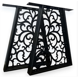 Picioare metalice masa, set metal, 2 bucati, mobilier dining, 60x8x73 cm, negru