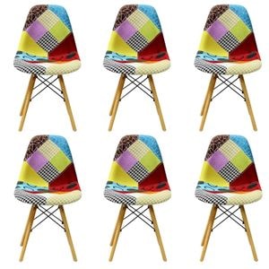 Set 6 scaune Zora patchwork, 83 x 40 x 47 cm