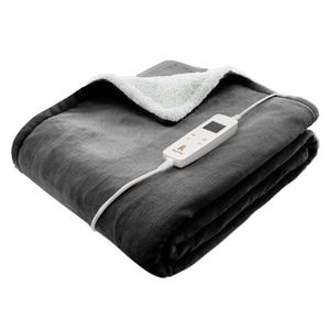 Patura cu incalzire electrica Regal Bliss, cu protectie impotriva supraincalzirii, cu temporizator si 10 trepte de incalzire, 160W, telecomanda LCD, 120x160cm, Gri