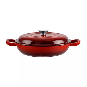 Cratita din fonta emailata Perfect Home, 27 cm, rosu, cu capac