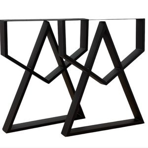 Set picioare metalice masa, 2 bucati, mobilier dining, 60x8x72 cm, negru