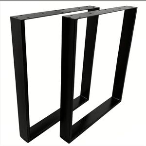 Set picioare metalice masa, 2 bucati, mobilier dining, 60x8x73 cm, negru