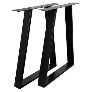 Set picioare metalice pentru masa, 2 bucati, mobilier dining, 60x8x73 cm, negru